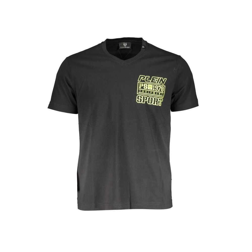 Plein Sport Schwarzes Baumwoll-T-Shirt für Herren