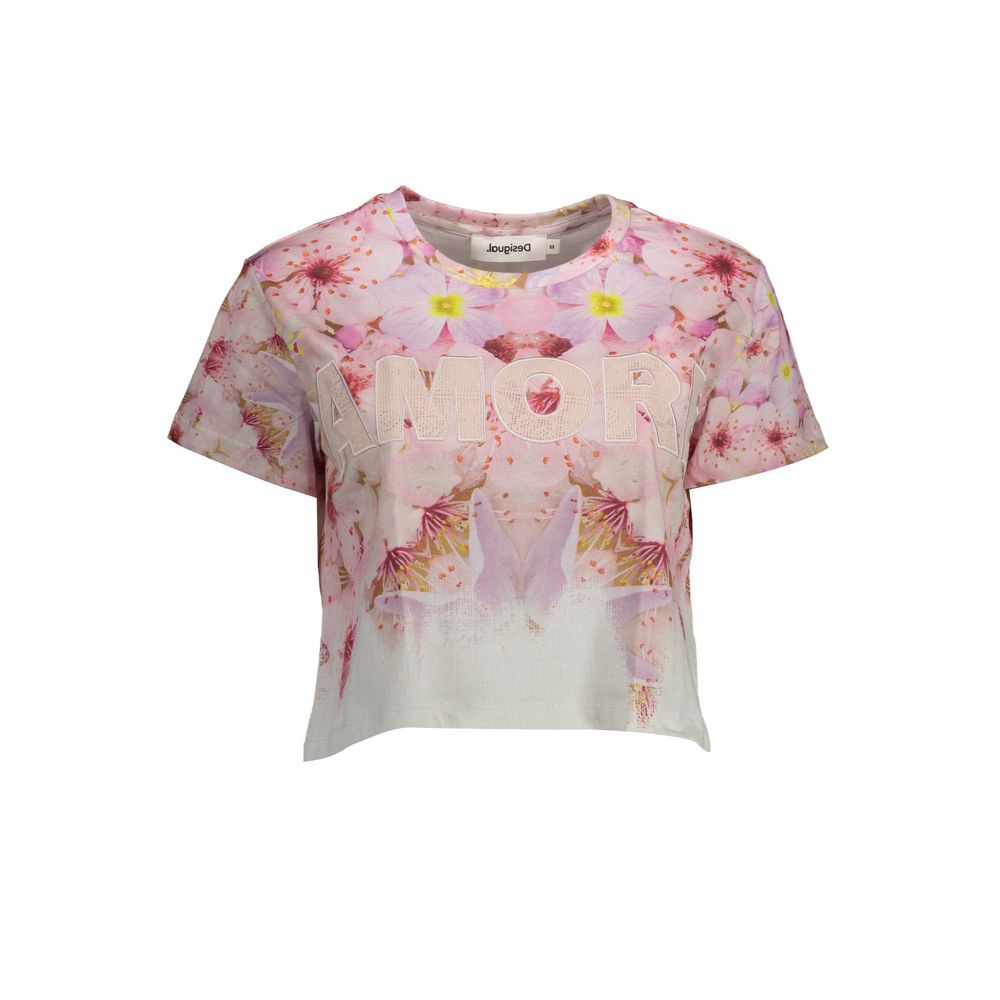 Desigual Pink Cotton Women T-Shirt