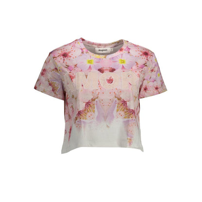 Desigual Pink Cotton Women T-Shirt