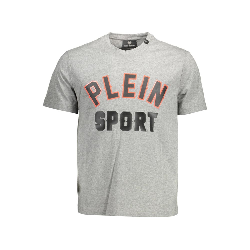 Plein Sport Graues Baumwoll-T-Shirt für Herren