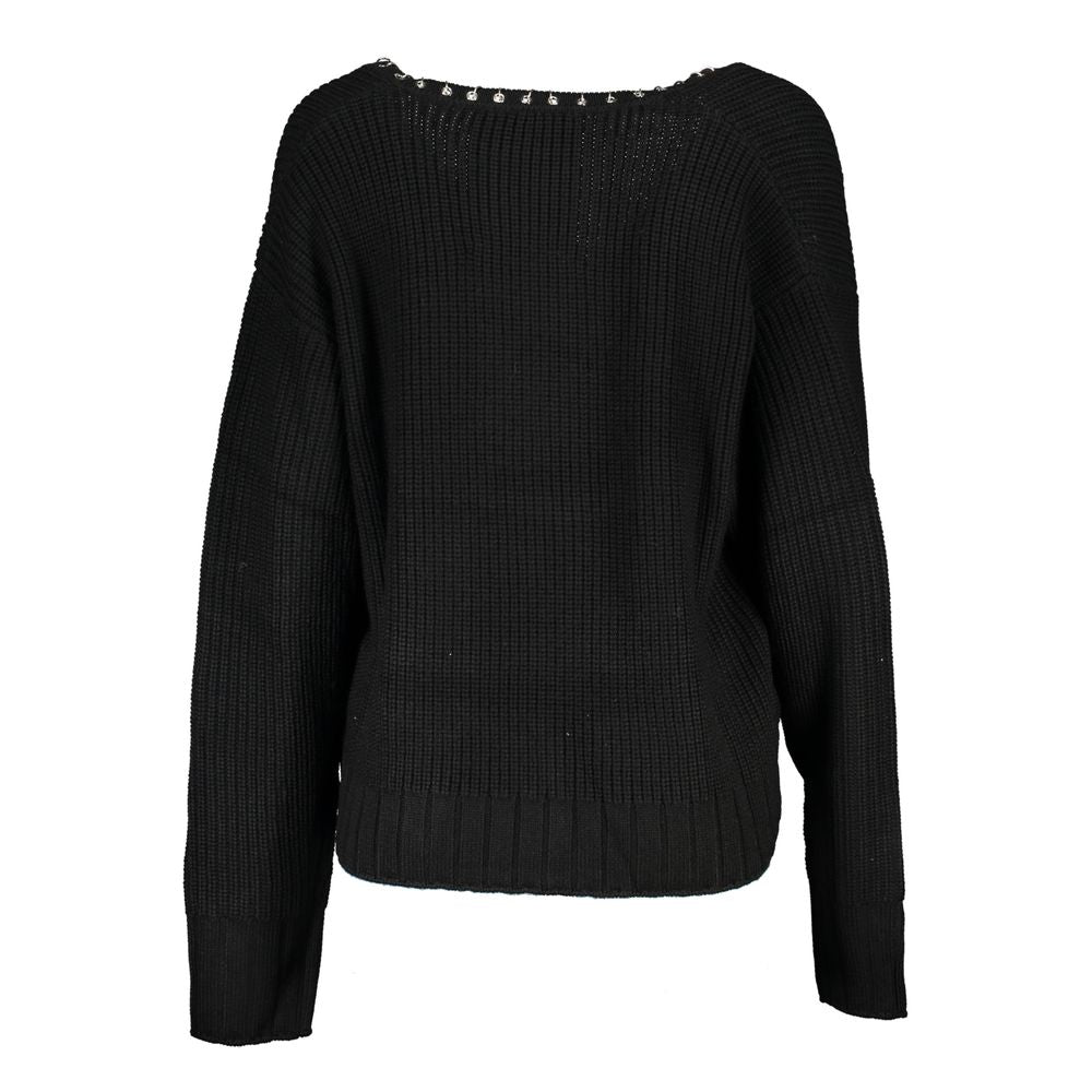 Patrizia Pepe Eleganter Langarm-Pullover mit V-Ausschnitt und schicken Details
