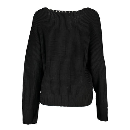 Patrizia Pepe Eleganter Langarm-Pullover mit V-Ausschnitt und schicken Details