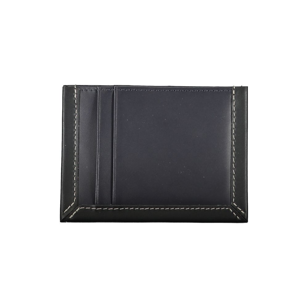 Tommy Hilfiger – Elegantes Kartenetui aus blauem Leder mit Kontrastdetails