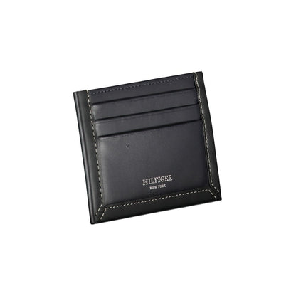 Tommy Hilfiger – Elegantes Kartenetui aus blauem Leder mit Kontrastdetails