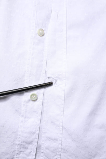 Dolce &amp; Gabbana Weiß GOLD Langarm Kleid Herren Formelles Hemd