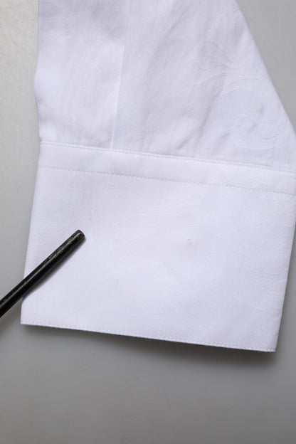 Dolce &amp; Gabbana Weißes MARTINI-Baumwollhemd mit langen Ärmeln