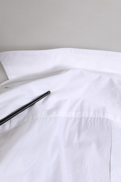 فستان دولتشي آند غابانا وايت جولد من القطن والبوبلين وقميص رسمي