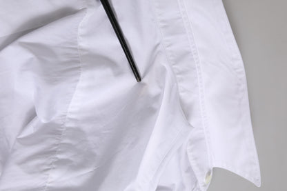 فستان دولتشي آند غابانا وايت جولد من القطن والبوبلين وقميص رسمي