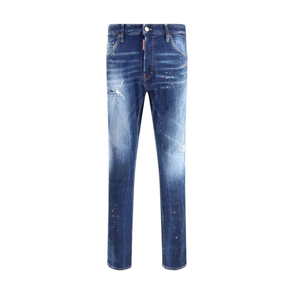 Dsquared² Jeans aus blauem Baumwollstoff in schmaler Passform