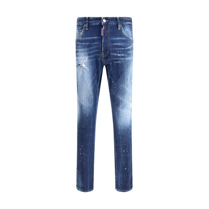 Dsquared² Jeans aus blauem Baumwollstoff in schmaler Passform