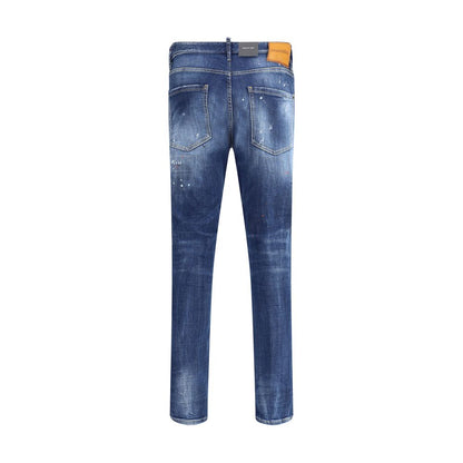 Dsquared² Jeans aus blauem Baumwollstoff in schmaler Passform