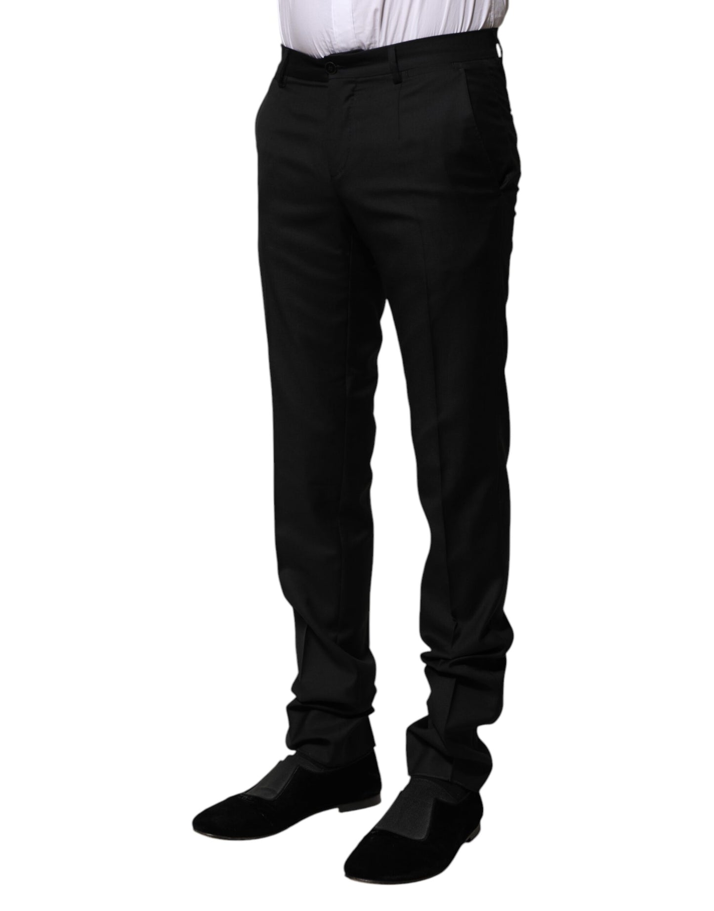 Dolce &amp; Gabbana – Formelle Herren-Slim-Hose aus schwarzer Wolle