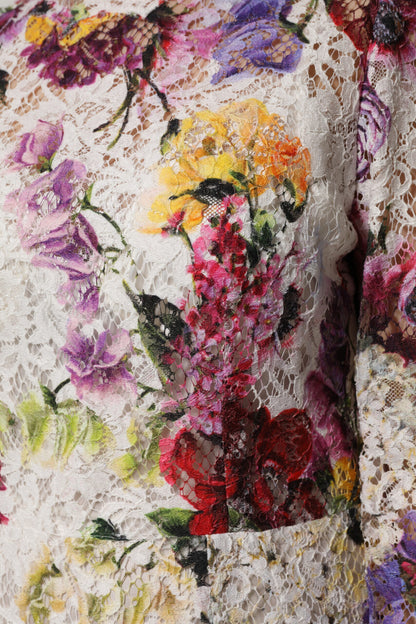 Dolce &amp; Gabbana – Langärmliges A-Linien-Kleid mit mehrfarbigem Blumenmuster