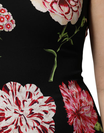 Dolce &amp; Gabbana – Schwarzes, ärmelloses Tanktop mit Blumenmuster