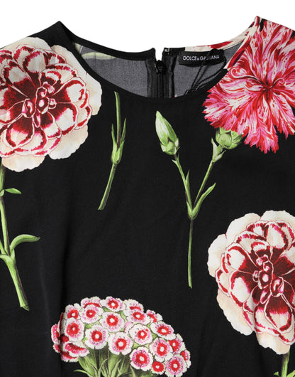 Dolce &amp; Gabbana – Schwarzes, ärmelloses Tanktop mit Blumenmuster