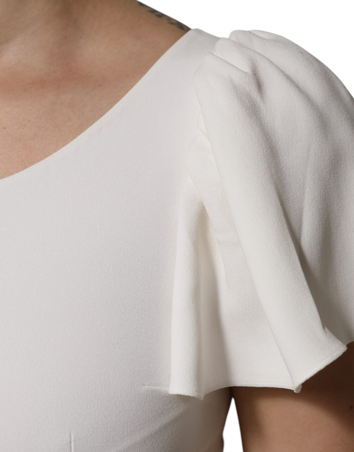 Dolce &amp; Gabbana – Weißes Viskose-Oberteil mit Rundhalsausschnitt und kurzen Ärmeln