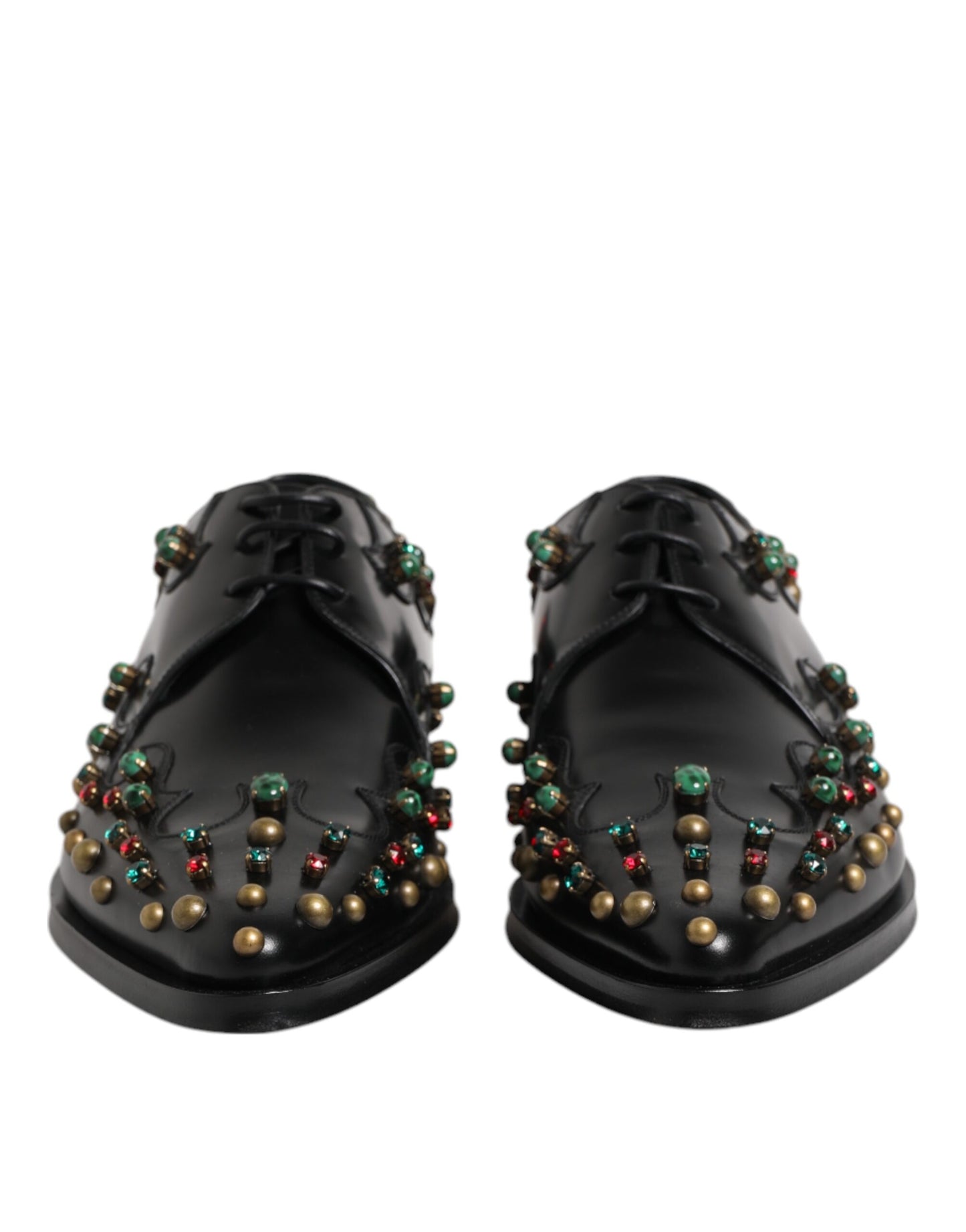 Dolce &amp; Gabbana – Derby-Schuhe aus schwarzem Leder mit Nieten