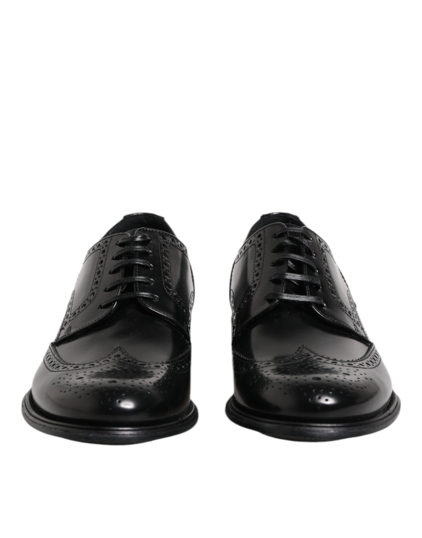 Dolce &amp; Gabbana – Formelle Derby-Schuhe aus schwarzem Leder mit Flügelkappe