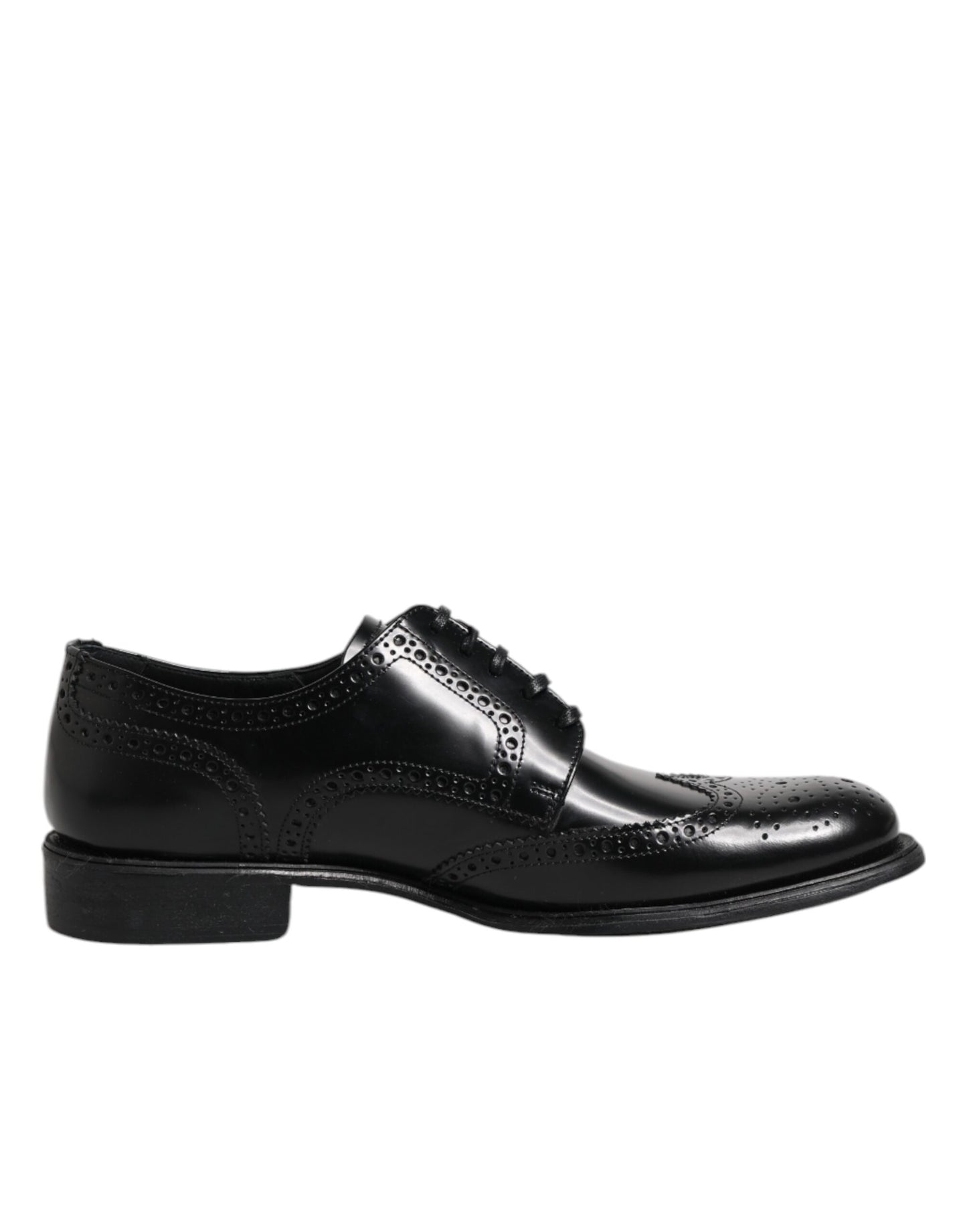 Dolce &amp; Gabbana – Formelle Derby-Schuhe aus schwarzem Leder mit Flügelkappe
