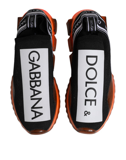 Dolce &amp; Gabbana Schwarz Weiß Slip On Sorrento Sneakers Schuhe