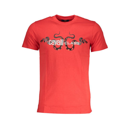 Rotes Baumwoll-T-Shirt der Cavalli-Klasse