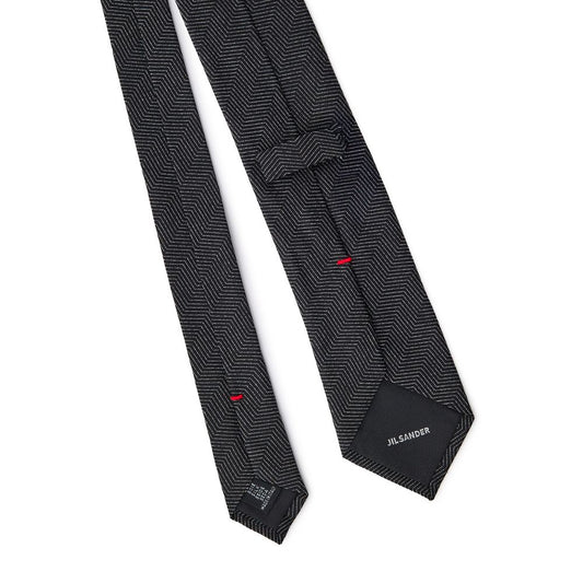Jil Sander Black Silk Tie