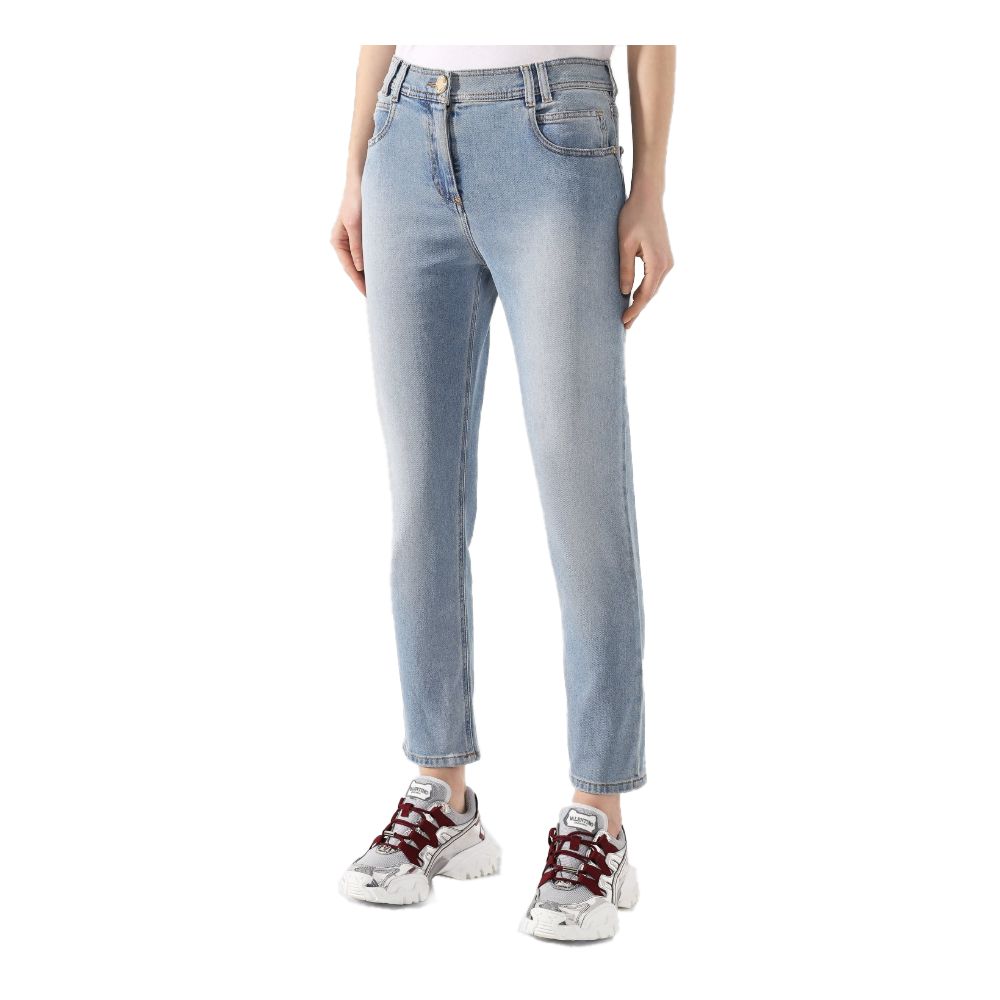 Balmain Blaue Jeans aus Baumwolle für Damen
