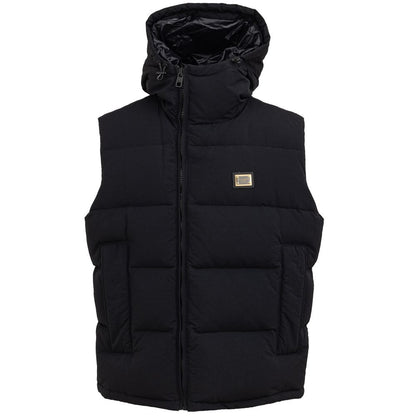 Dolce &amp; Gabbana Schwarze ärmellose Jacke aus Polyester