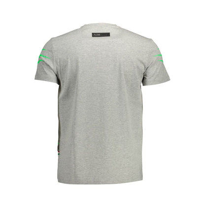 Plein Sport Graues Baumwoll-T-Shirt für Herren