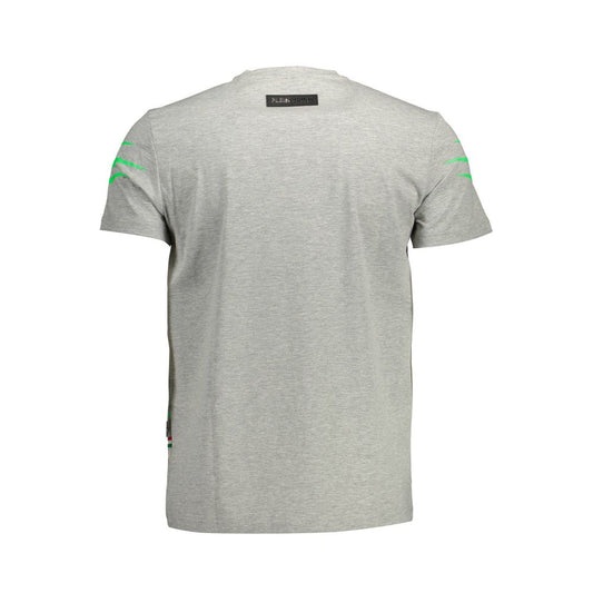 Plein Sport Graues Baumwoll-T-Shirt für Herren