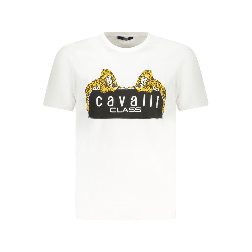 Weißes Baumwoll-T-Shirt der Cavalli Class