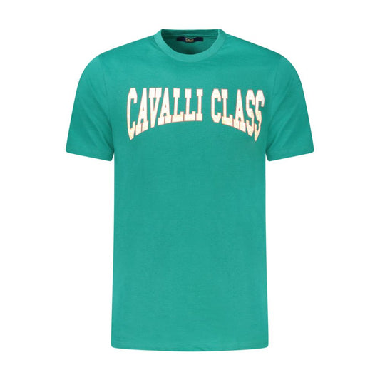 Grünes Baumwoll-T-Shirt der Cavalli-Klasse