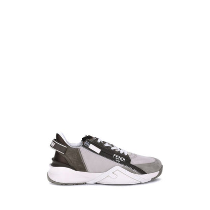 Fendi Beige Kalbsleder Bos Taurus Sneaker mit niedrigem Schaft