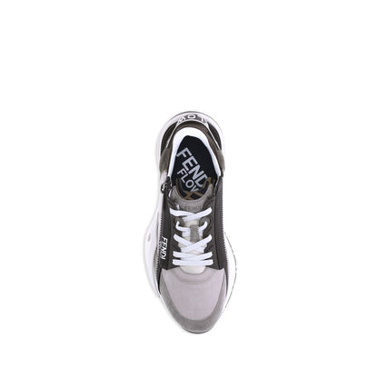 Fendi Beige Kalbsleder Bos Taurus Sneaker mit niedrigem Schaft