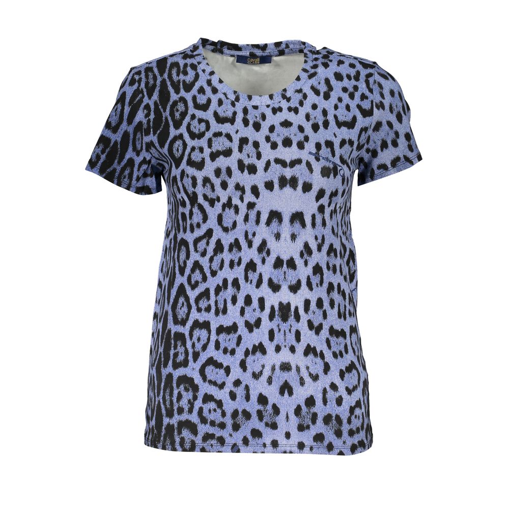 Cavalli Class Damen T-Shirt aus blauer Baumwolle