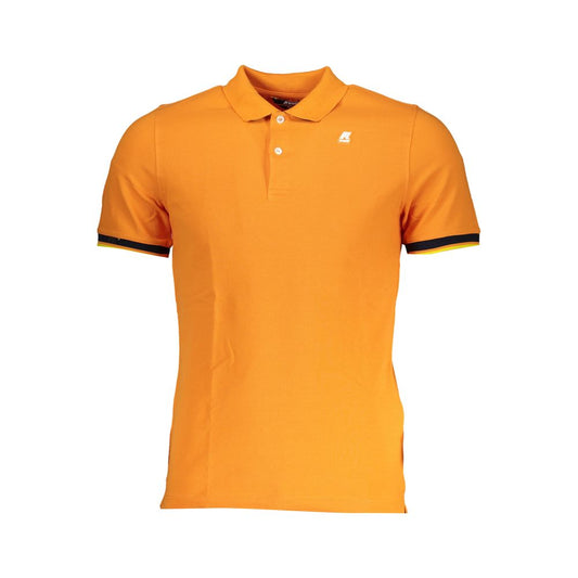 K-WAY – Poloshirt in leuchtendem Orange mit Kontrastdetails