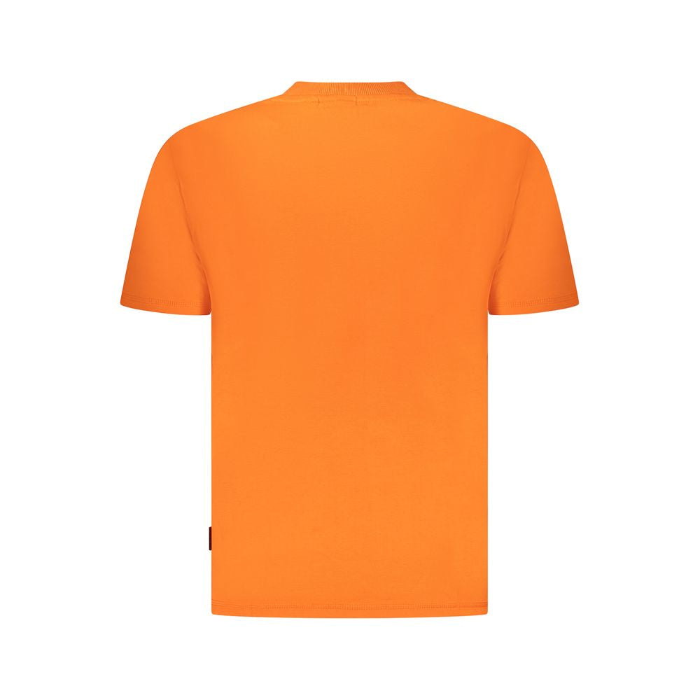Napapijri Orangefarbenes Herren-T-Shirt aus Baumwolle