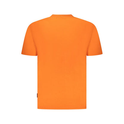 Napapijri Orangefarbenes Herren-T-Shirt aus Baumwolle