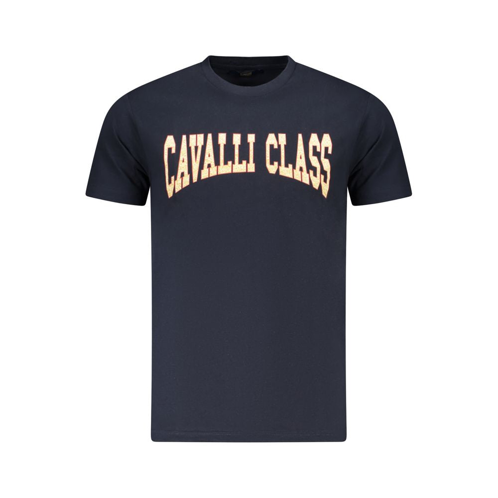 Cavalli Class Herren-T-Shirt aus blauer Baumwolle