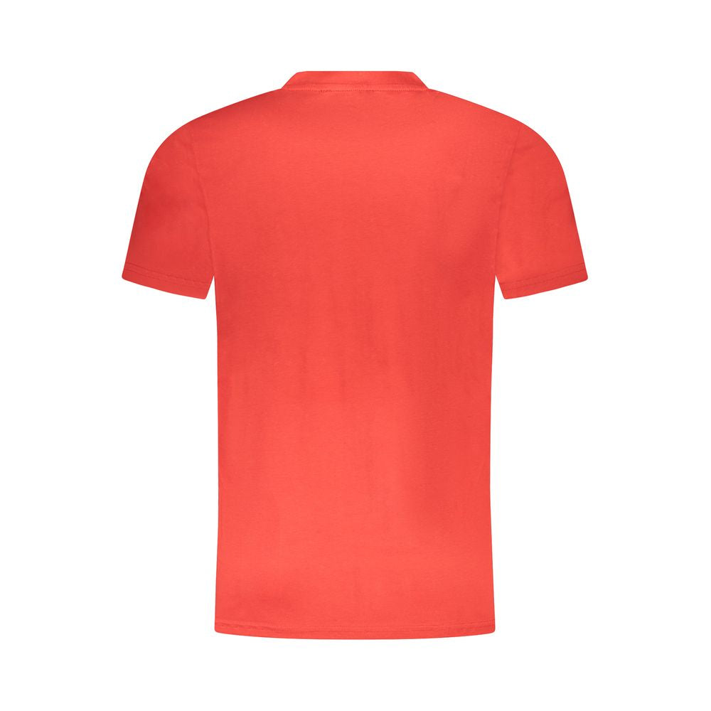 Cavalli Class Rotes Herren-T-Shirt aus Baumwolle