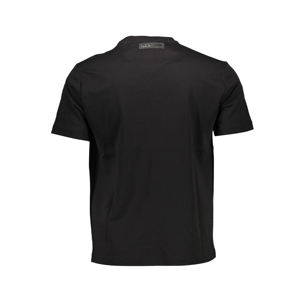 Plein Sport Schwarzes Baumwoll-T-Shirt für Herren