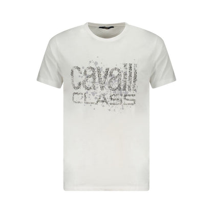 Cavalli Class Weißes Herren-T-Shirt aus Baumwolle