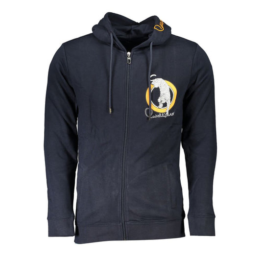 Cavalli Class Blue Cotton Men's Sweater Hoodie