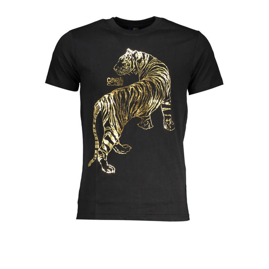 Schwarzes Baumwoll-T-Shirt der Cavalli Class