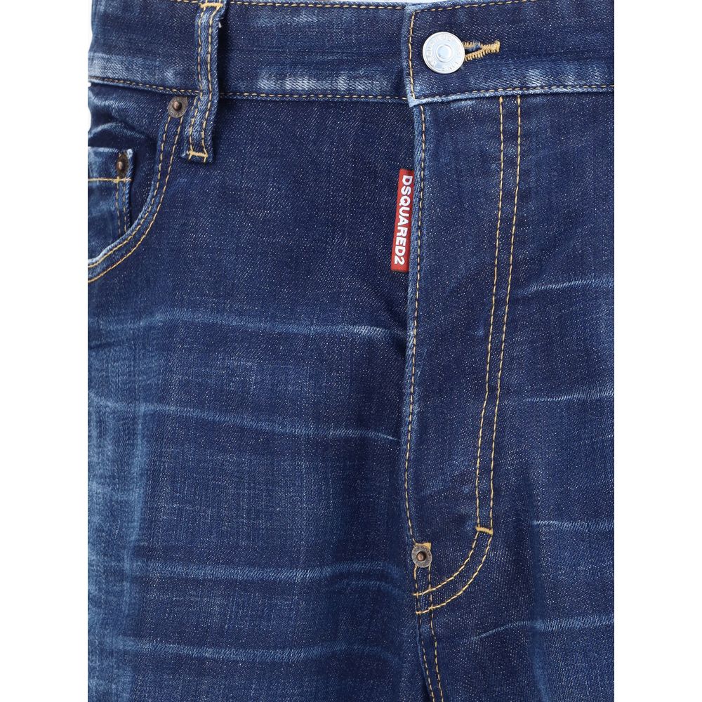 Dsquared² Jeans aus blauem Baumwollstoff im Relaxed Fit Schnitt