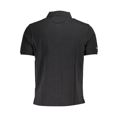 La Martina Schwarzes Herren-Poloshirt aus Baumwolle