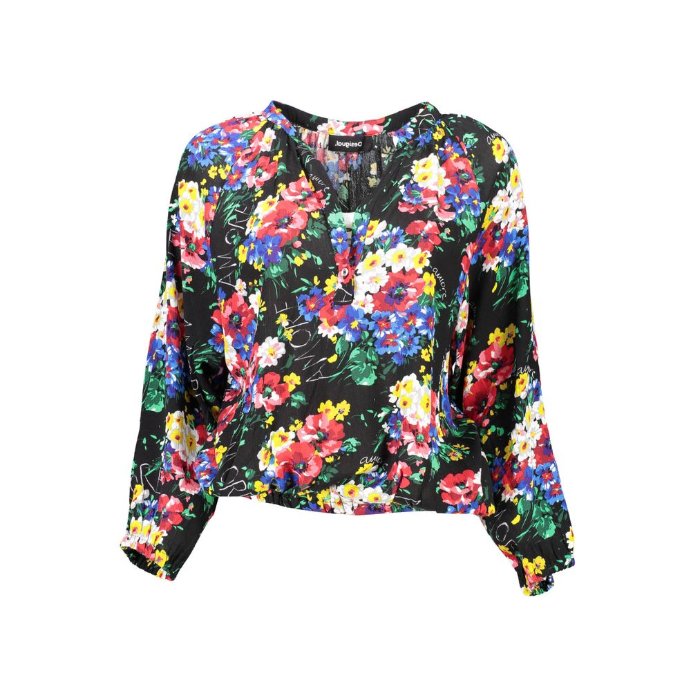 Desigual Schwarzes Viskose-Damen-Top