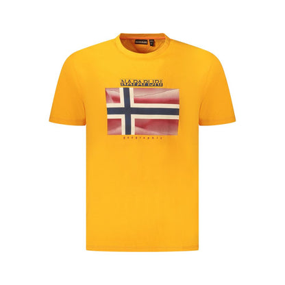 Napapijri Orangefarbenes Herren-T-Shirt aus Baumwolle