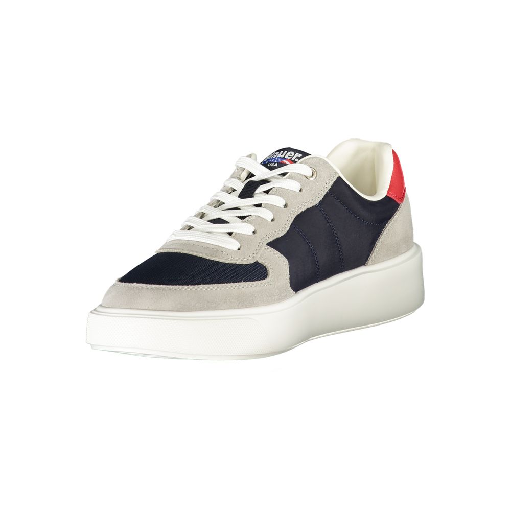 Blauer Herren-Sneaker aus blauem Leder