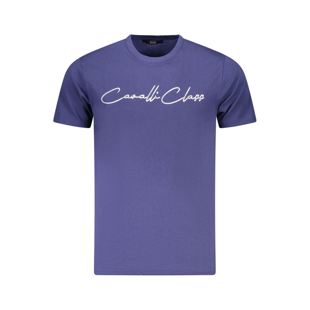 Cavalli Class Herren-T-Shirt aus blauer Baumwolle